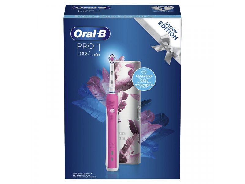 Oral-B Električna četkica za zube PRO1 750 Pink + Travel Case