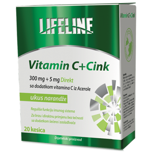 LIFELINE Vitamin C+Cink Direkt 20 kesica